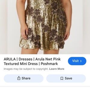 NWT ARULA Gold and Brown Sequin Dress Size 2X